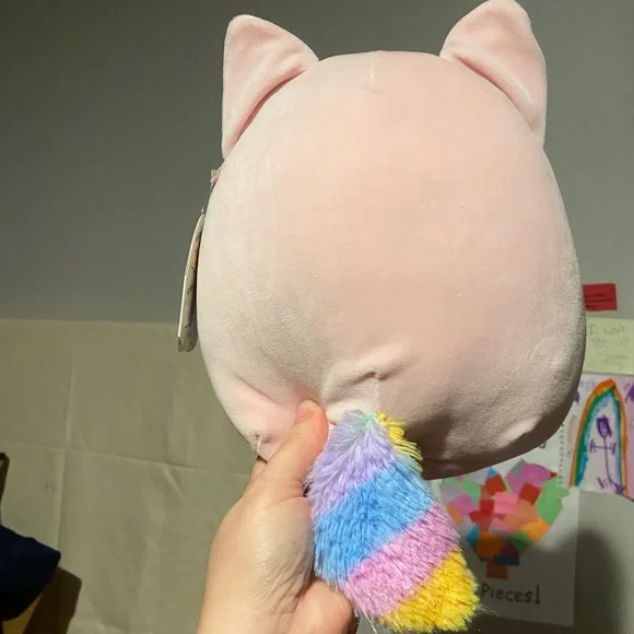 8” pink fox Squishmallow with rainbow hair - Picture 3 of 5